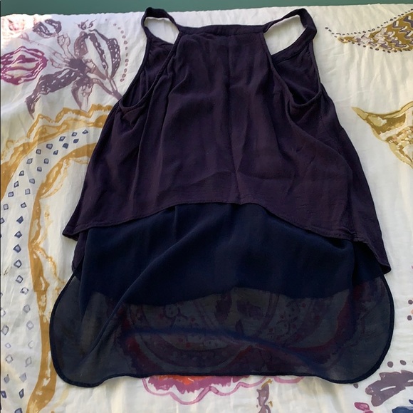 Olive + Oak Navy High-Low Blouse - Picture 3 of 3